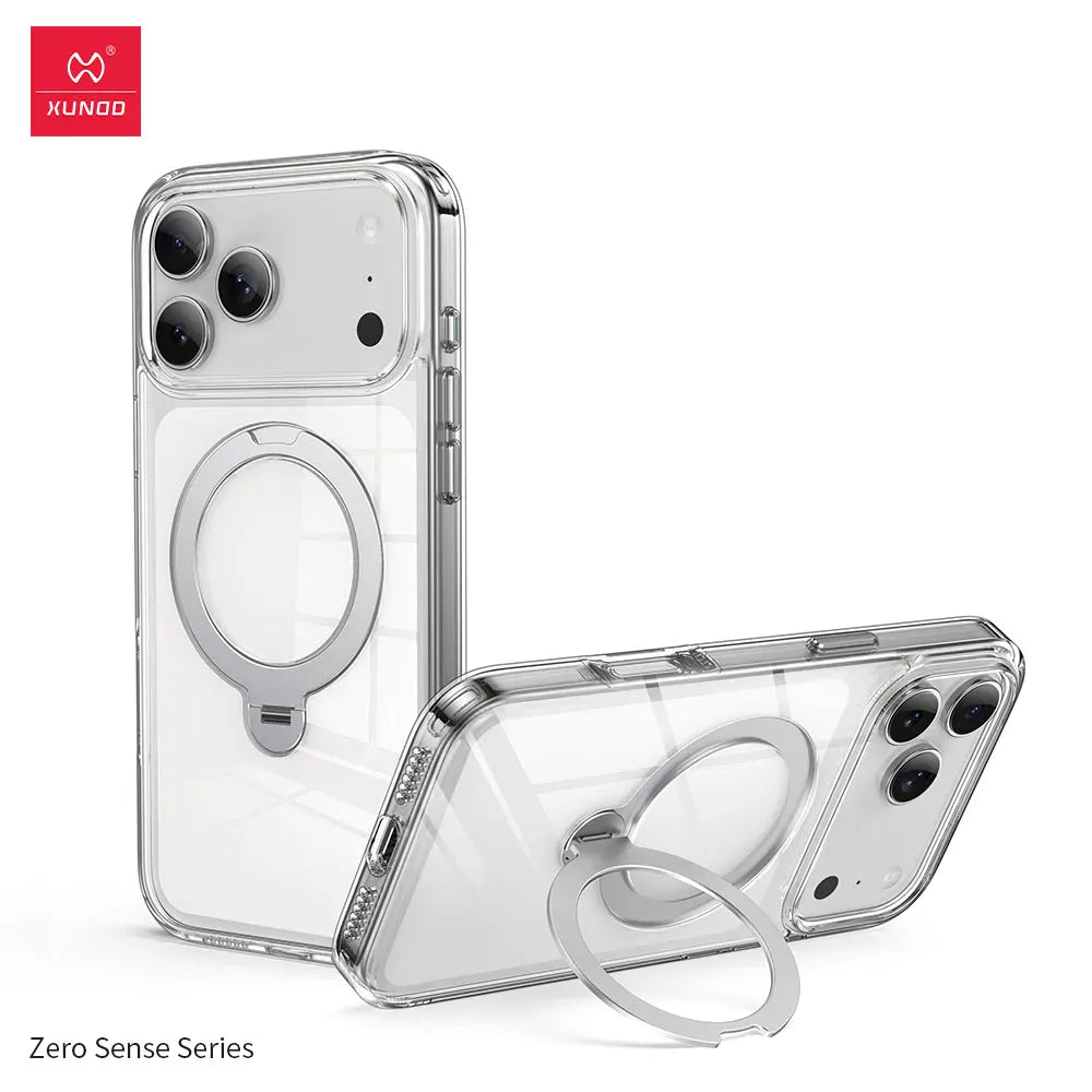 Coque iPhone 17 Pro/Max transparente béquille magnétique