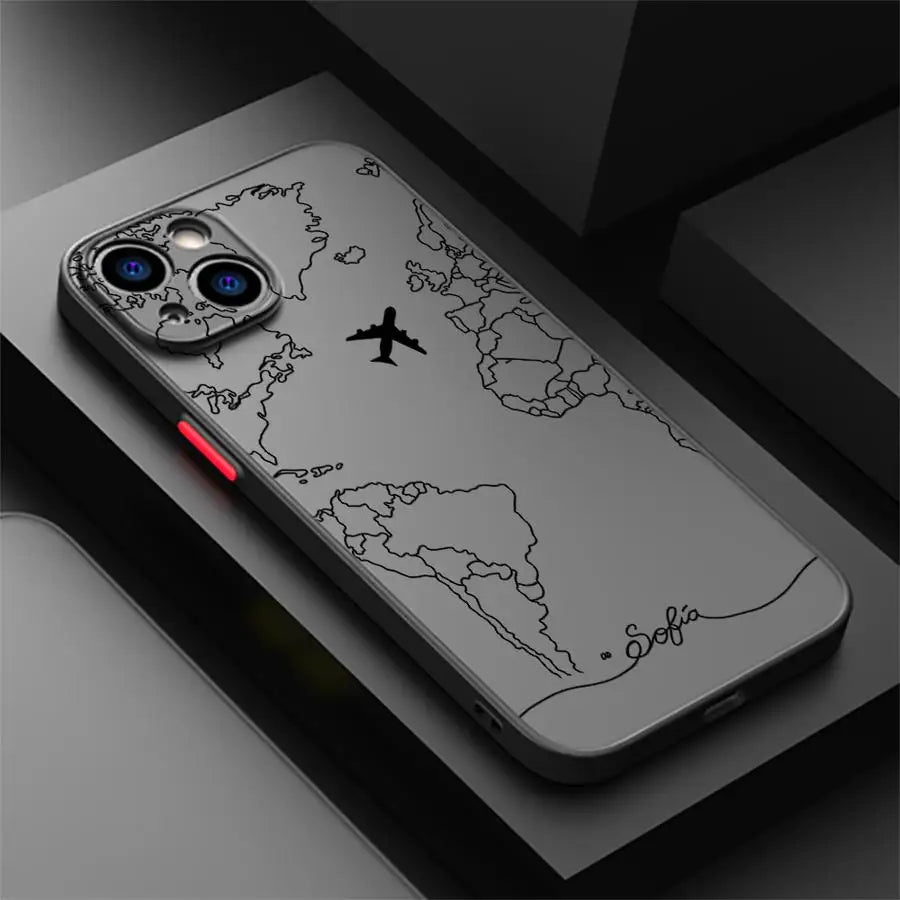 Coque iPhone avion carte topographique