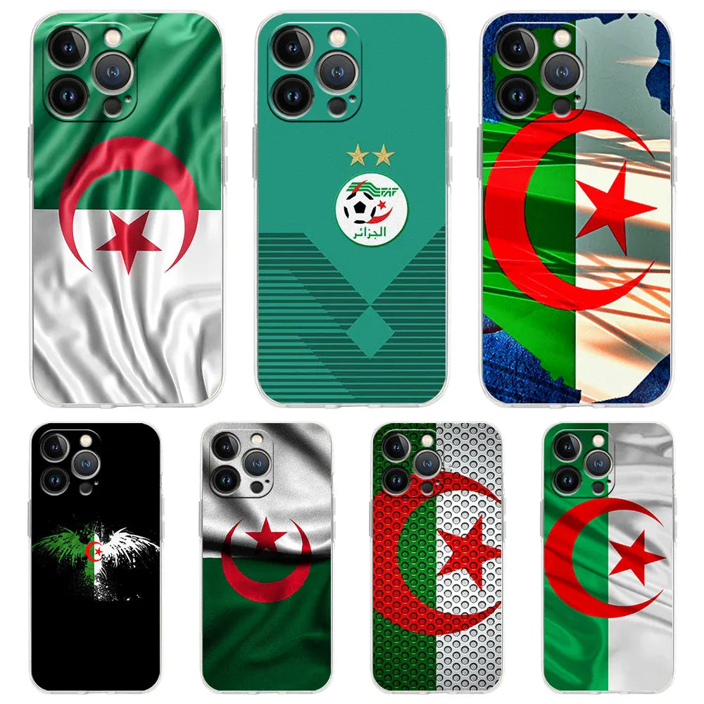 Coque iPhone drapeau Algérie transparente antichoc