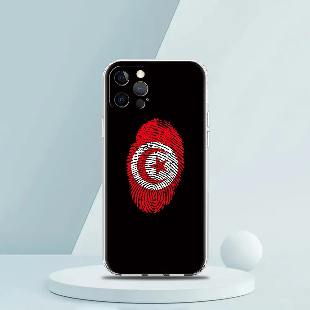 Coque iPhone drapeau tunisien transparente