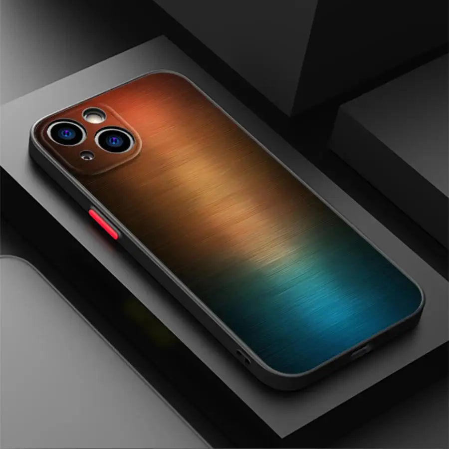 Coque iPhone effet métal brossé