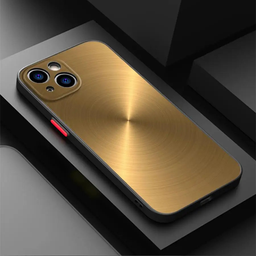 Coque iPhone effet métal brossé