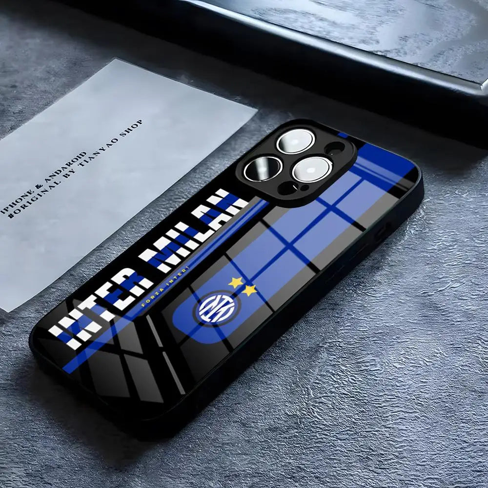 Coque iPhone Inter Milan verre trempé