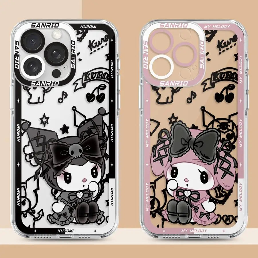 Coque iPhone Kuromi My Melody transparente