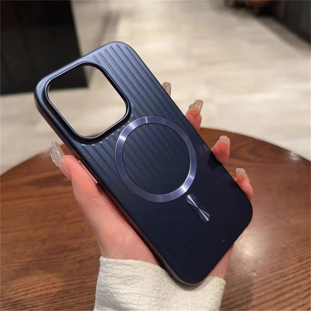 Coque iPhone MagSafe striée mate
