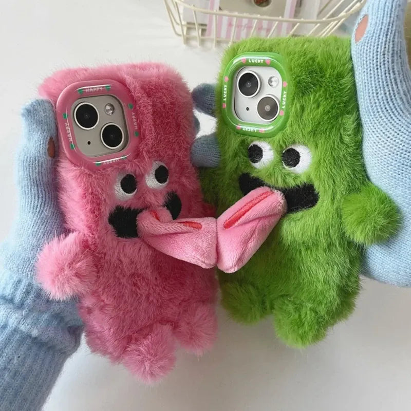 Coque iPhone monstre en fourrure