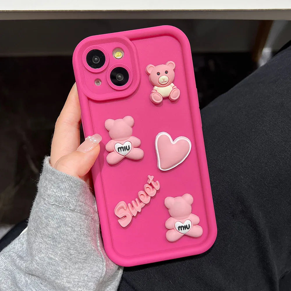 Coque iPhone ourson mignon silicone