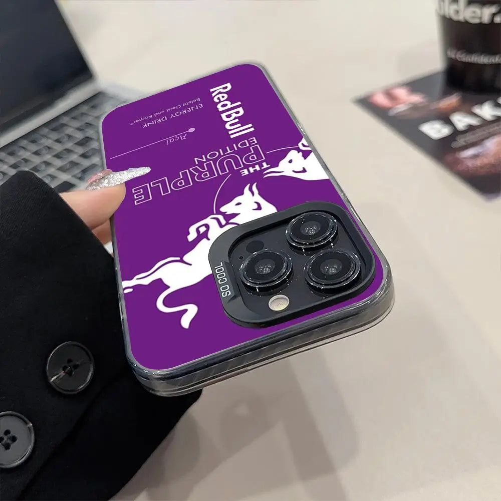 Coque iPhone Red Bull argent mat