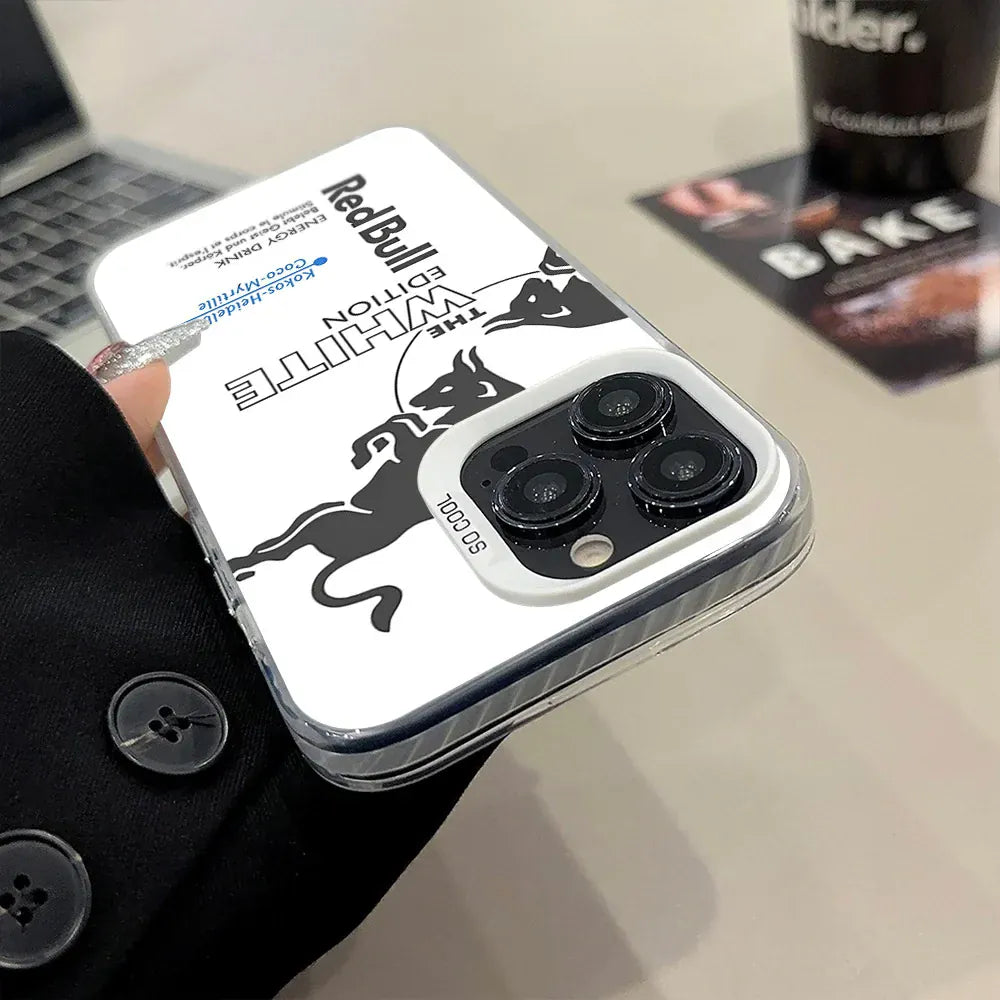 Coque iPhone Red Bull argent mat