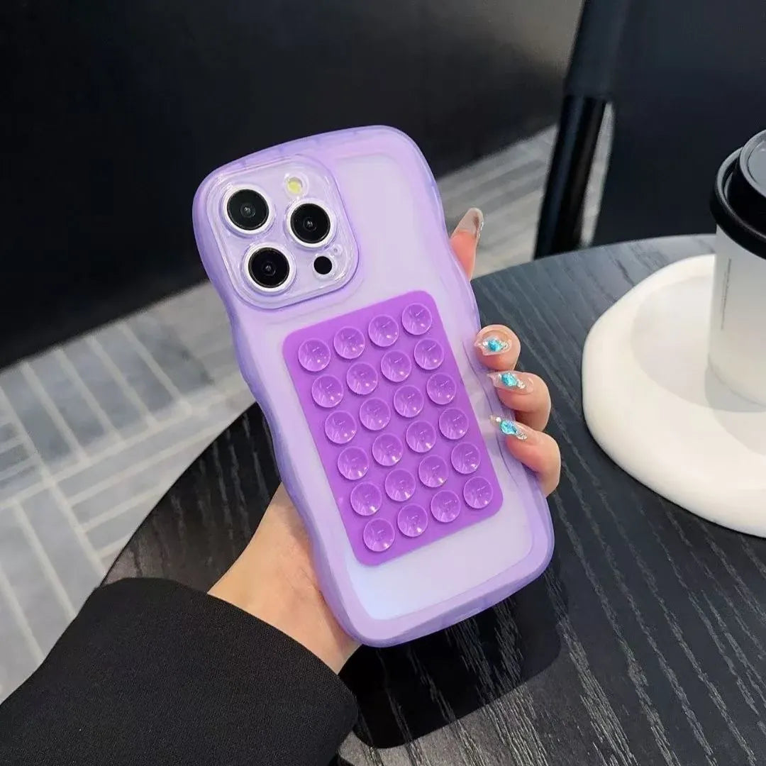 Coque iPhone transparente support ventouse antichoc