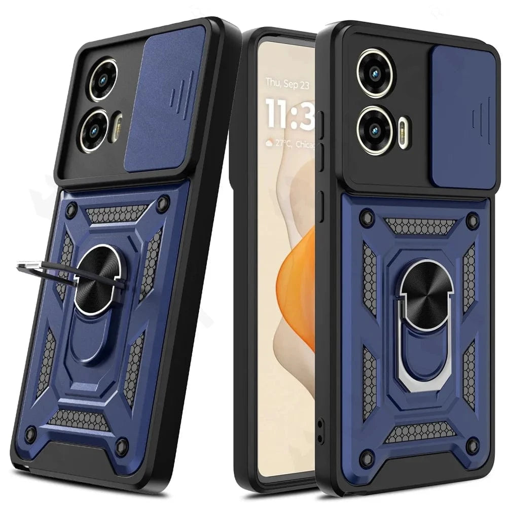 Coque Motorola avec anneau rotatif cache caméra