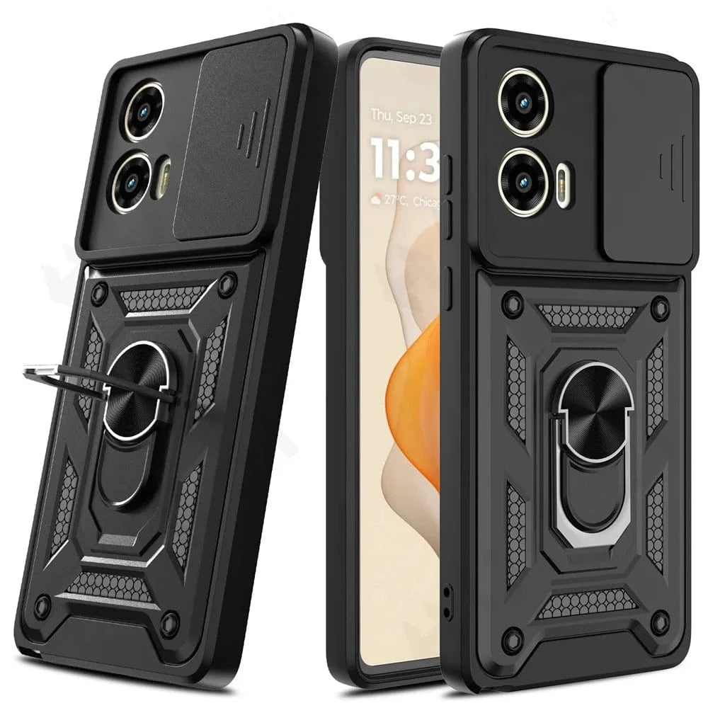 Coque Motorola avec anneau rotatif cache caméra