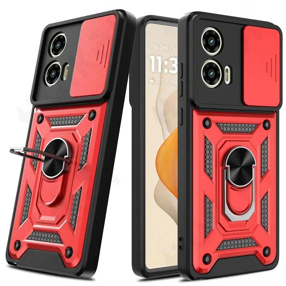 Coque Motorola avec anneau rotatif cache caméra