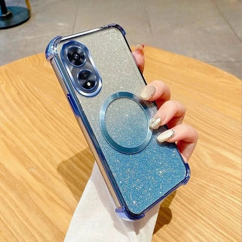 Coque OPPO transparente pailletée antichoc souple