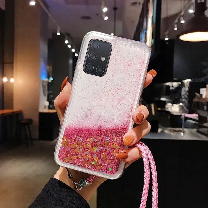 Coque paillettes liquides cordon Samsung Galaxy