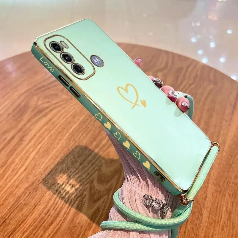 Coque à lanière cœur Motorola