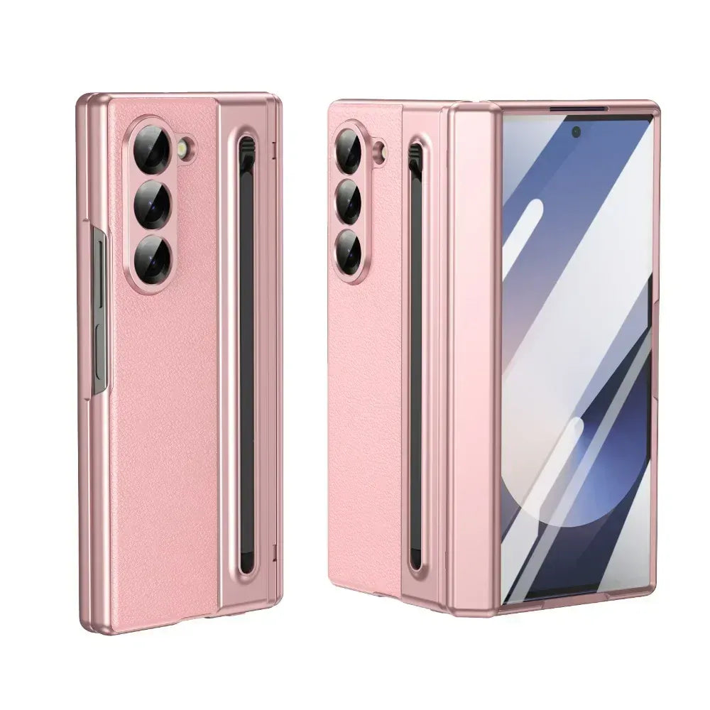 Coque Galaxy Z Fold cuir porte-stylet charnière
