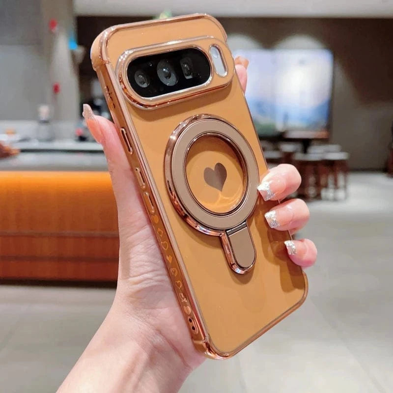 Coque Google Pixel magnétique MagSafe support cœur