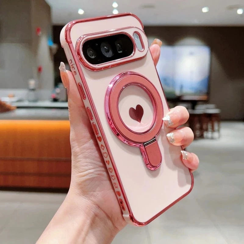 Coque Google Pixel magnétique MagSafe support cœur