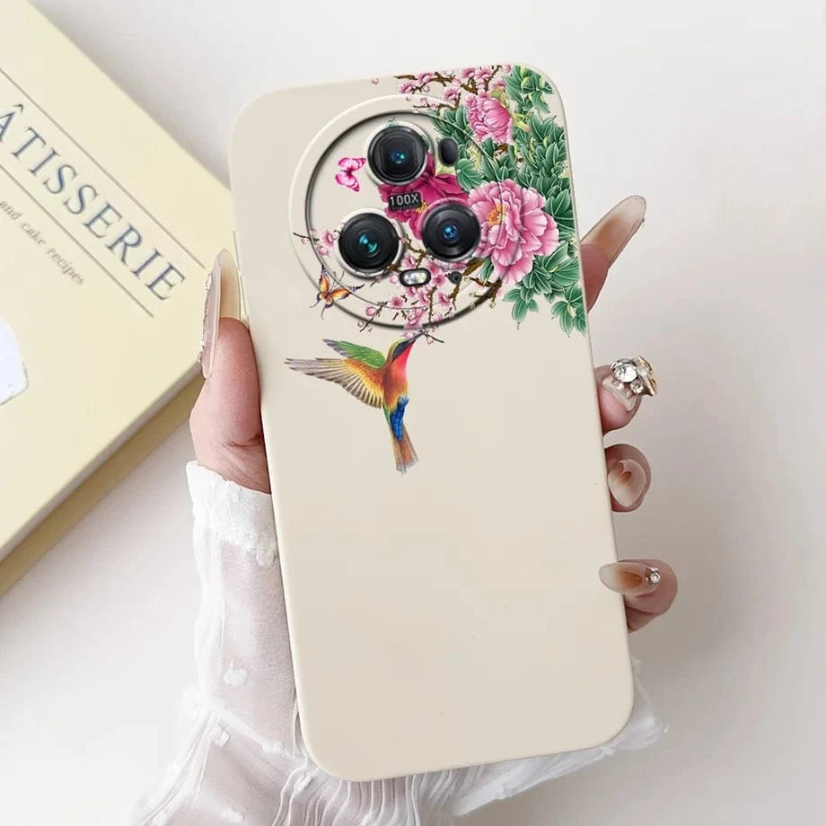 Coque Honor Magic4 Lite silicone fleurs papillons