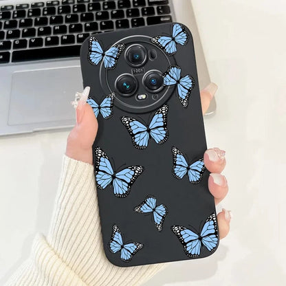 Coque Honor Magic4 Lite silicone fleurs papillons