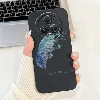 Coque Honor Magic4 Lite silicone fleurs papillons