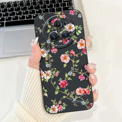 Coque Honor Magic4 Lite silicone fleurs papillons