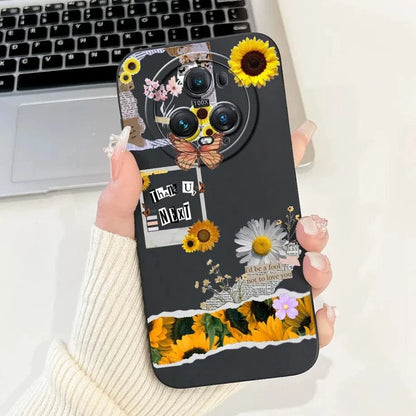 Coque Honor Magic4 Lite silicone fleurs papillons