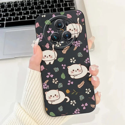 Coque Honor Magic4 Lite silicone fleurs papillons