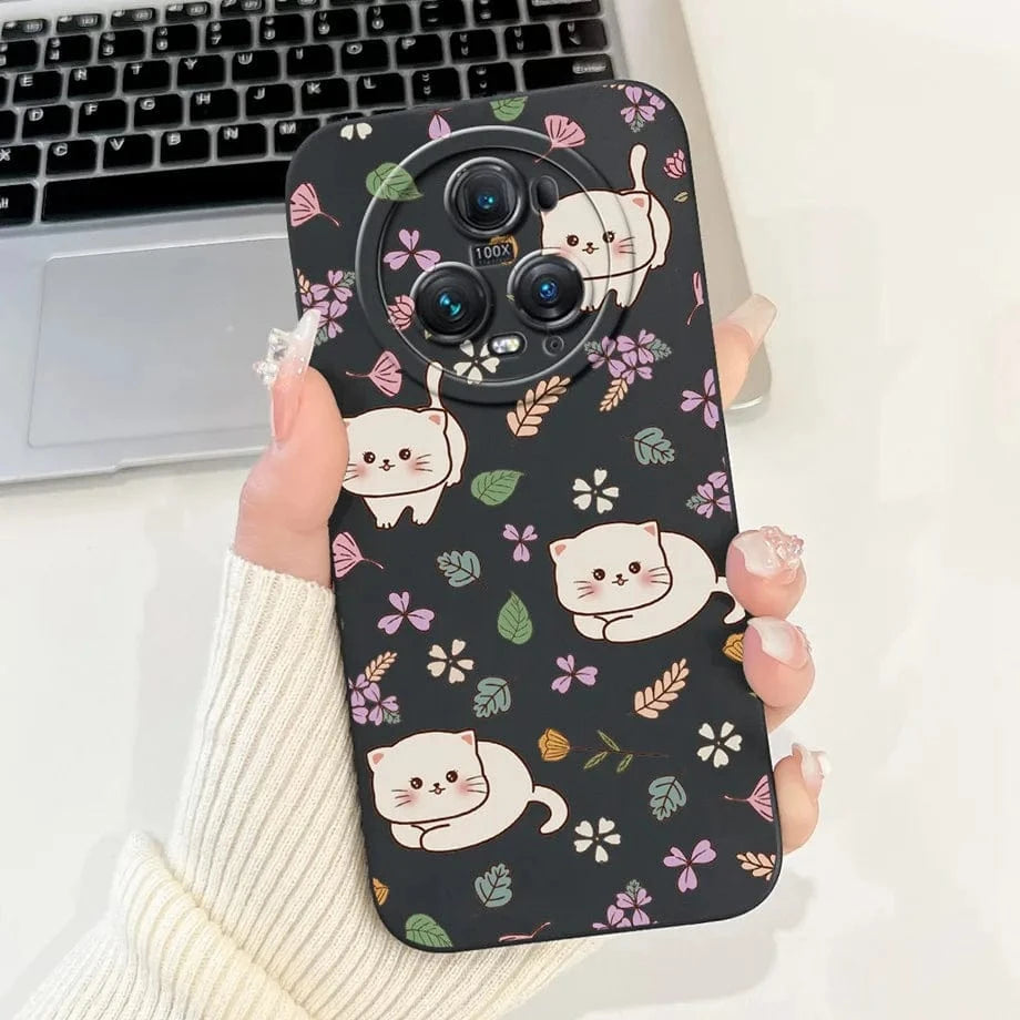 Coque Honor Magic4 Lite silicone fleurs papillons