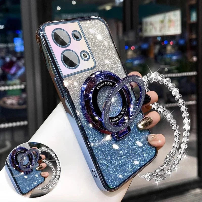 Coque Huawei pailletée bracelet perles