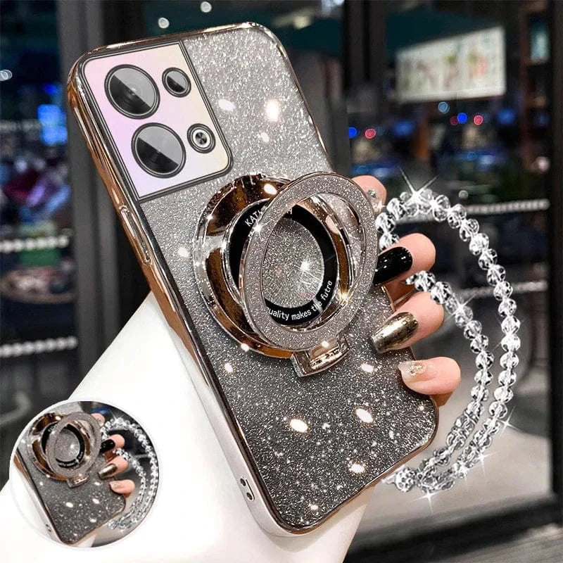 Coque Huawei pailletée bracelet perles