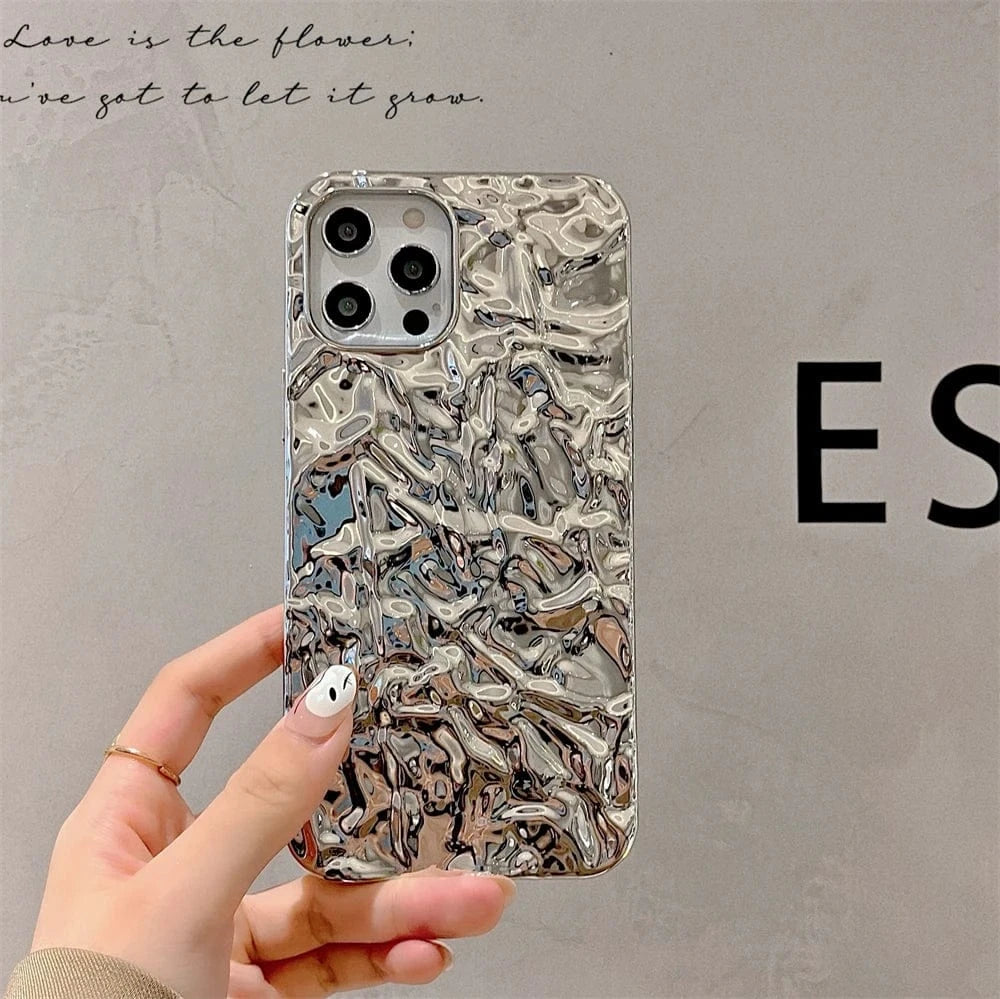 Coque iPhone argent effet miroir