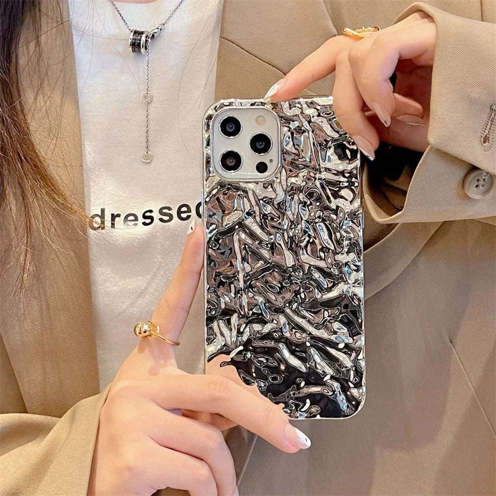 Coque iPhone argent effet miroir