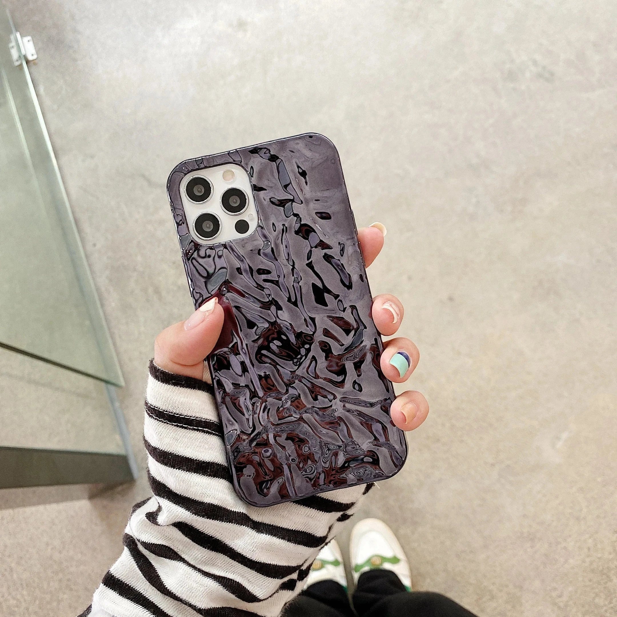Coque iPhone argent effet miroir