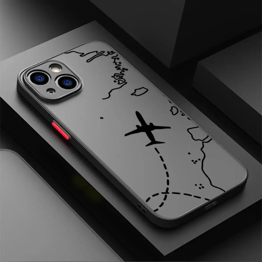 Coque iPhone avion carte topographique