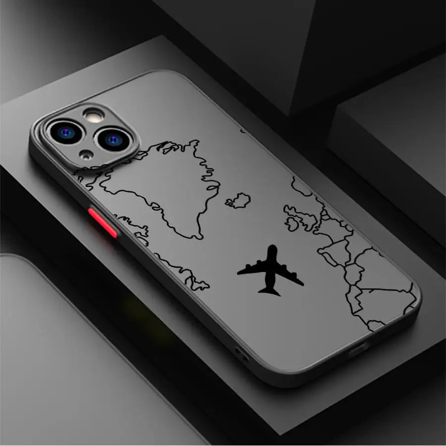 Coque iPhone avion carte topographique