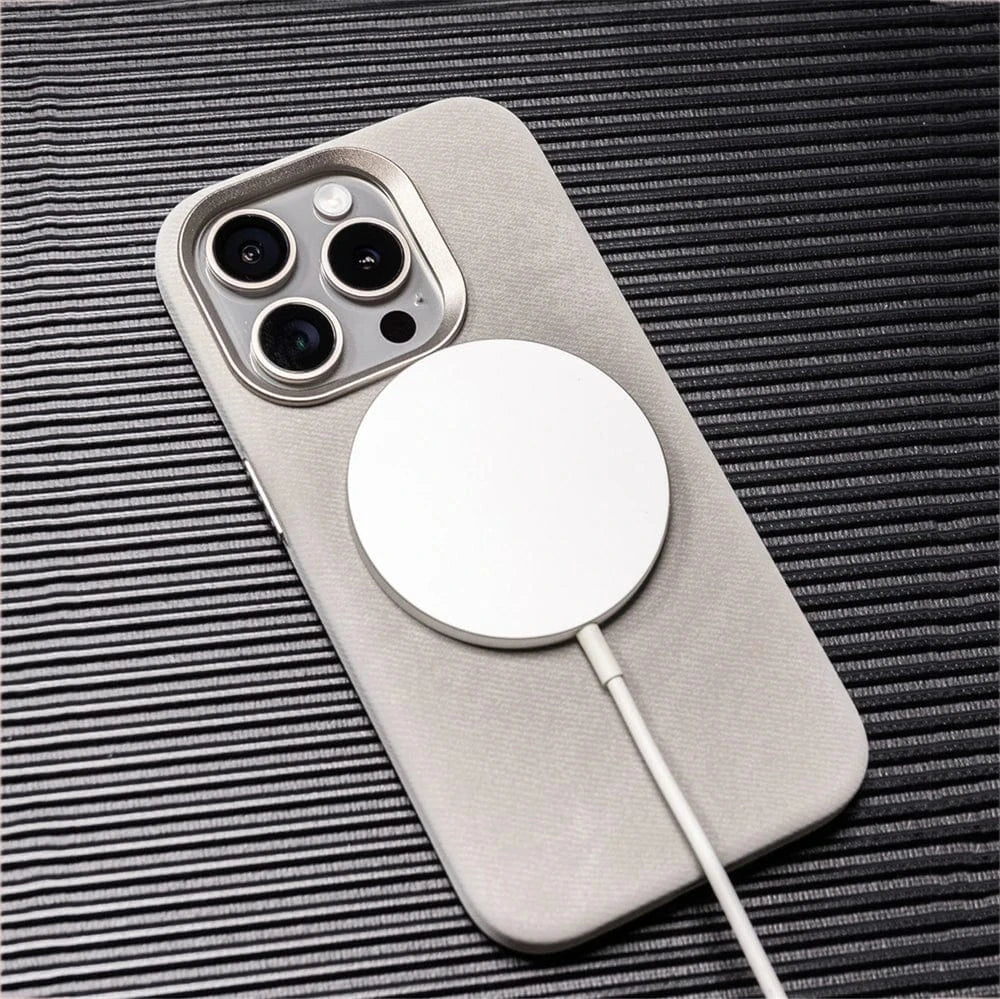 Coque iPhone cuir MagSafe antichoc