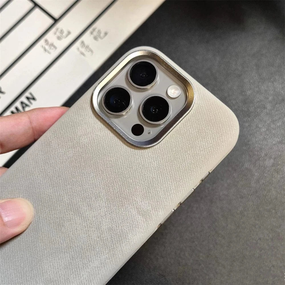 Coque iPhone cuir MagSafe antichoc