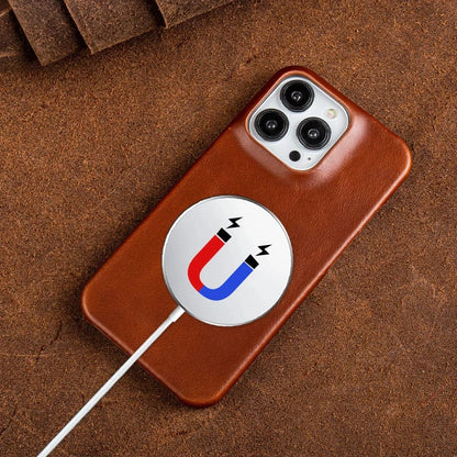 Coque iPhone cuir véritable vintage