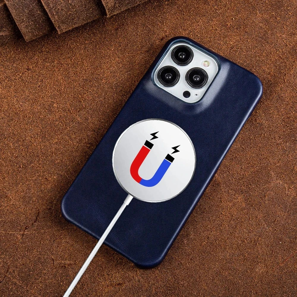Coque iPhone cuir véritable vintage