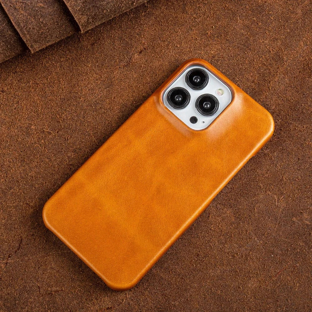 Coque iPhone cuir véritable vintage