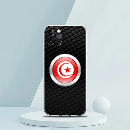 Coque iPhone drapeau tunisien transparente