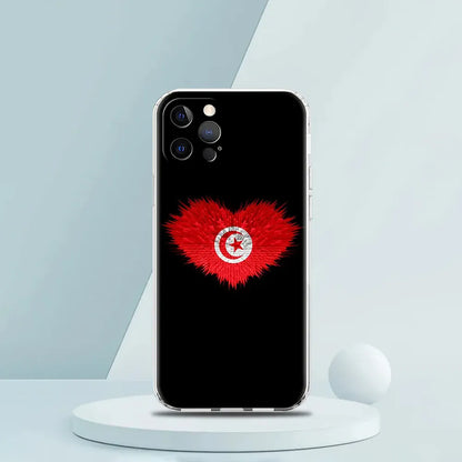 Coque iPhone drapeau tunisien transparente