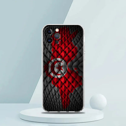 Coque iPhone drapeau tunisien transparente