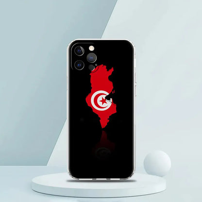 Coque iPhone drapeau tunisien transparente
