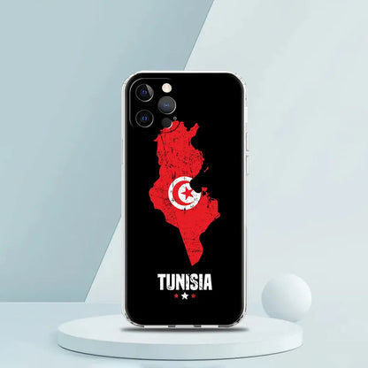 Coque iPhone drapeau tunisien transparente