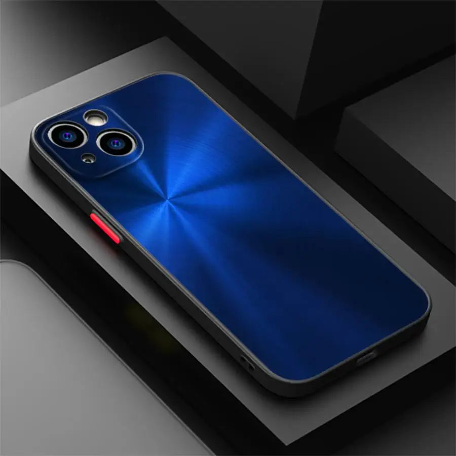 Coque iPhone effet métal brossé