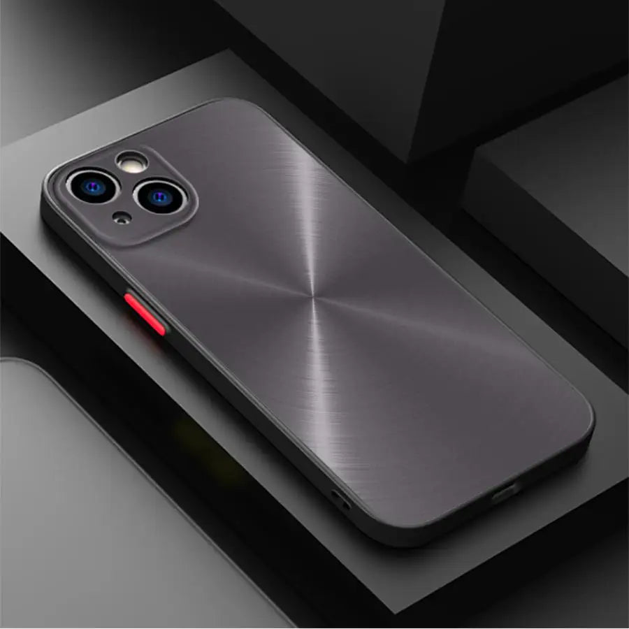 Coque iPhone effet métal brossé