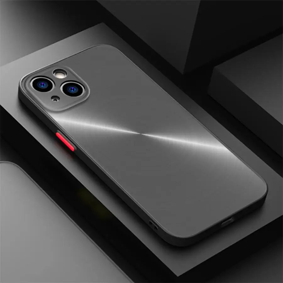 Coque iPhone effet métal brossé